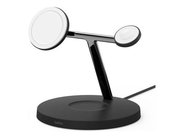 BELKIN BOOST CHARGE PRO 3-in-1 Wireless Charger Qi2 15W, black