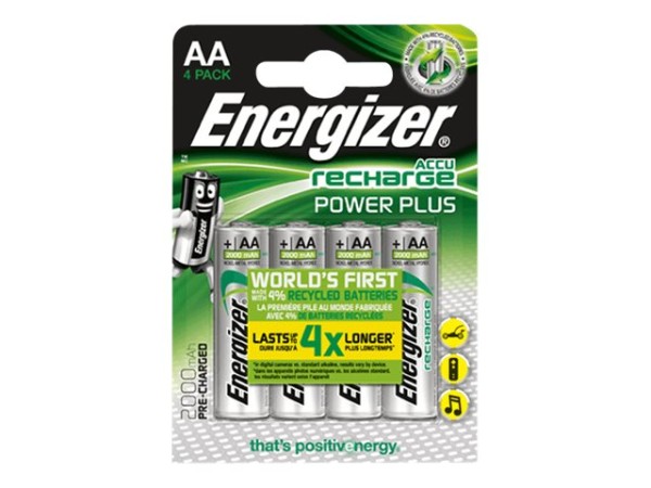 ENERGIZER NiMH-Akku AA 1.2 V Power Plus 2000 mAh 4-Blister - The world?s first rechargeable battery