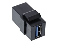 INLINE USB 3.0 Keystone Snap-In Einsatz - USB-A Buchse / Buchse - gewinkelt schwarz (76202K)