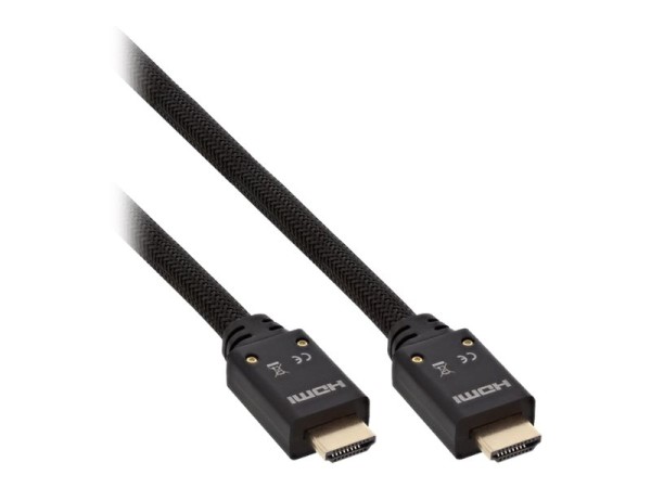 INLINE HDMI Aktiv-Kabel, Stecker - schwarz / gold, 10m