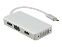 HERWECK Helos Dockingstation, USB 3.1 Type-CT St./DP/HDMI/DVI/VGA Bu, PREMIUM 4K, silber USB Type-C