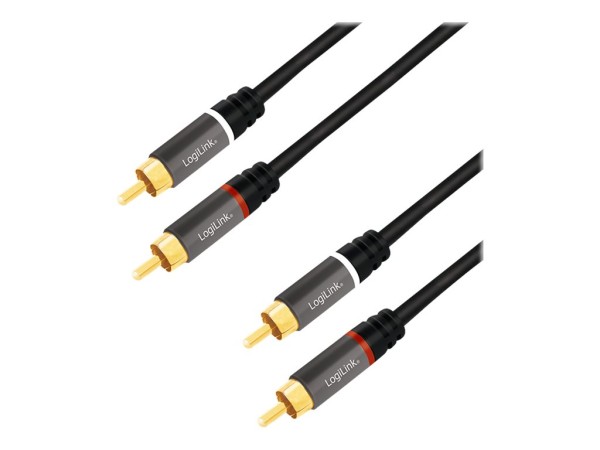 LOGILINK Audiokabel 2x Cinch -> 2x Cinch RCA 1.5m, black