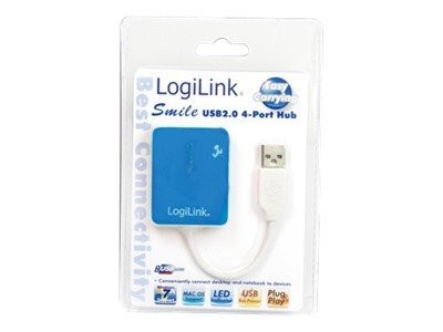 Logilink USB-Hub "Smile" 4-Port ohne Netzteil blau