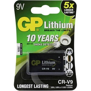 GP BATTERIES 1 GP Lithium 9V Blockbatterie ideal für Rauchmelder etc.