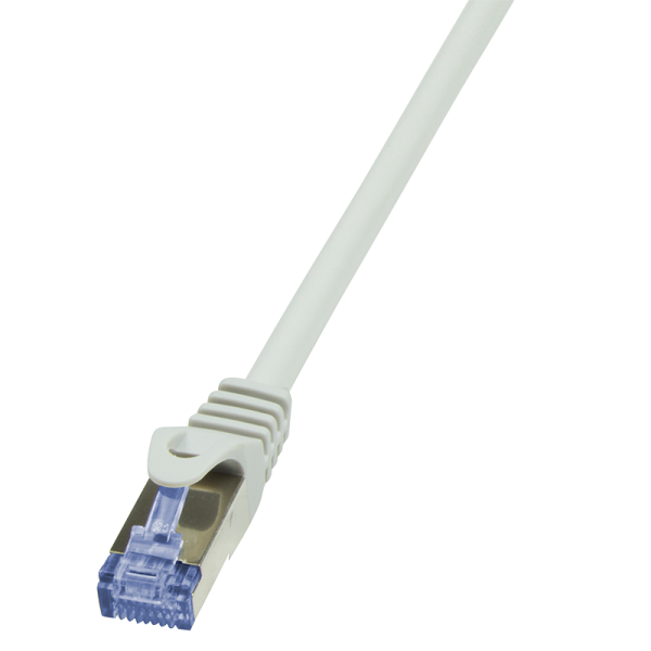 LOGILINK CQ3132S RJ45 Netzwerkkabel, Patchkabel CAT 6a S/FTP 40 m Grau mit Rastnasenschutz, Fla