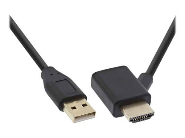 INTOS ELECTRONIC INLINE - HDMI-Adapter - HDMI, USB (nur Strom) (M) bis HDMI (W) - 50 cm
