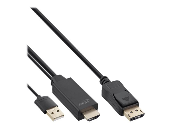 INLINE - Video- / Audiokabel - DisplayPort / HDMI / USB - DisplayPort (M) bis HDMI,