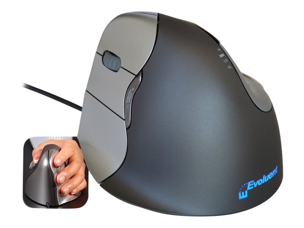 R-GO TOOLS Maus Evoluent VerticalMouse 4 Links grey retail