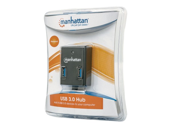 MANHATTAN USB-HUB 4-Port Manhattan USB 3.0 schwarz