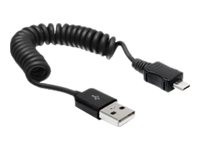 DELOCK USB-Kabel Delock USB2.0 Typ A -> micro B St/St 20-60cm Spira