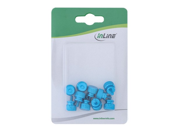 INTOS ELECTRONIC InLine - Flügelschraube - Blau (Packung mit 10) (77770B)