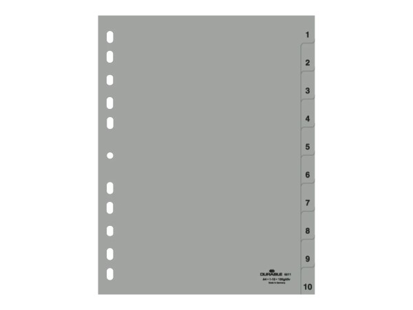 DURABLE 6511-10 - Grau - Polypropylene (PP) - Numerisch - Porträt - A4 (651110)