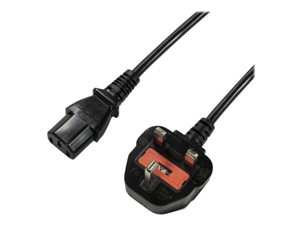 LOGILINK Power Cord, BS 1363-IEC C13, black, 1,80m
