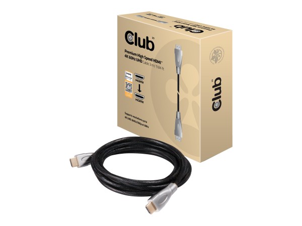 Club3D HDMI-Kabel A -> A 2.0 High Speed 4K60Hz UHD 3 Meter retail