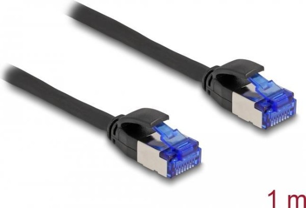 DELOCK RJ45 Netzwerkkabel Cat.6A S/FTP Slim 1m schwarz