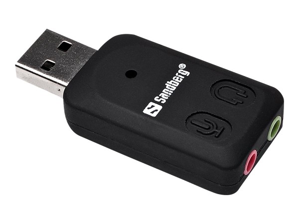 SANDBERG USB to Sound Link Externe USB-Soundkarte mit Anschlüssen für Lautsprecher und Mikrofon