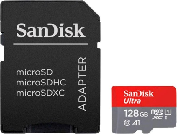 SANDISK SD MicroSD Card 128GB SanDisk Ultra A1 Class 10 inkl. Adap