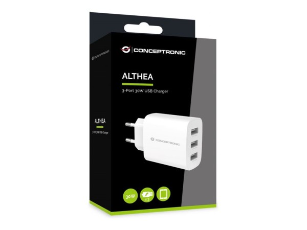 CONCEPTRONIC Ladegerät 3Port 30W,3xUSB-A weiß