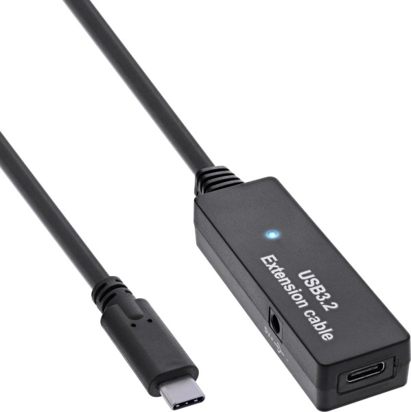 INLINE USB 3.2 Gen.1 Aktiv-Verlängerung, USB-C Stecker an USB-C Buchse, 5m