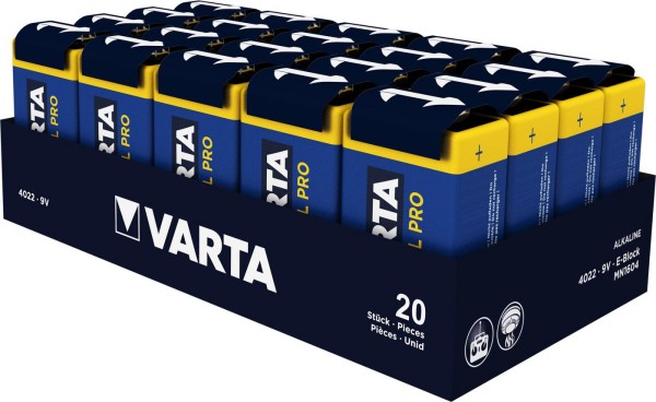 VARTA INDUSTRIAL PRO 9V Block Batterie (20er Pack) Alkaline VARTA Industrial Pro - Premium für Ihre