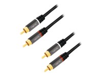 LOGILINK Audiokabel 2x Cinch -> 2x Cinch RCA 1.0m, black