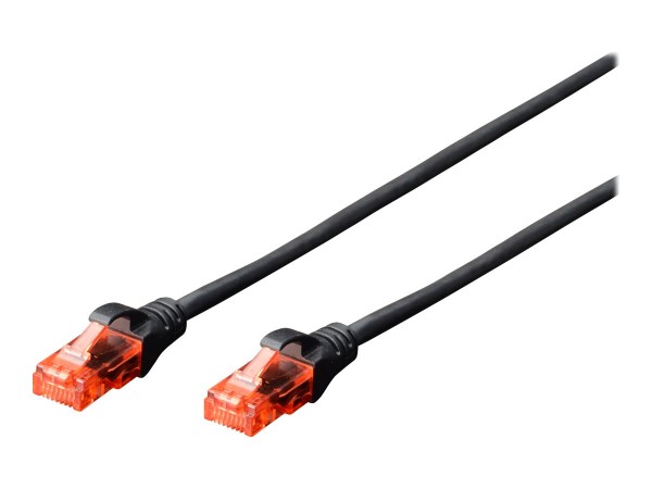 Patchkabel DIGITUS RJ45 U/UTP Cat6 2.00m schwarz Hebelschut