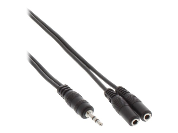 INLINE Klinken Y-Kabel, 3,5mm Klinke Stecker an 2x 3,5mm Klinke Buchse, Stereo, 1m