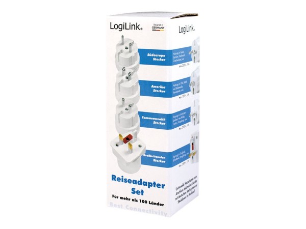 LOGILINK Travel Adapter 4er Set, 2A/250V