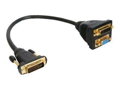 DVI Adapterkabel, DVI Stecker auf DVI-Buchse + S-VGA Buchse