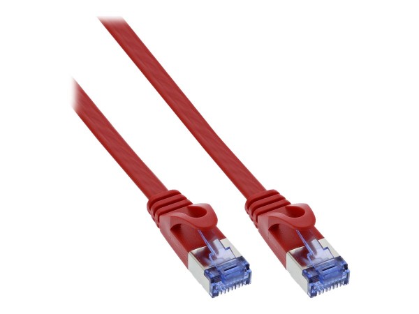 INLINE 71803R Patchkabel flach U/FTP, Cat.6A, rot, 3m