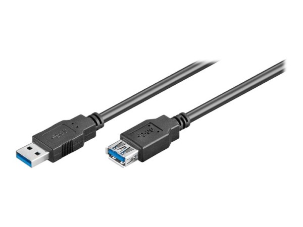WENTRONIC Goobay USB 3.0 SuperSpeed Verlängerungskabel, Schwarz, 3 m - USB 3.0-Stecker (Typ A) > USB