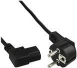 INTOS ELECTRONIC InLine - Stromkabel - CEE 7/7 (M) gewinkelt zu IEC 60320 C13 links gewinkelt - 1,0m