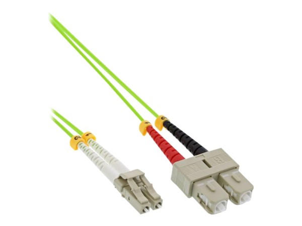 INLINE ® LWL Duplex Kabel, LC/SC, 50/125µm, OM5, 0,5m