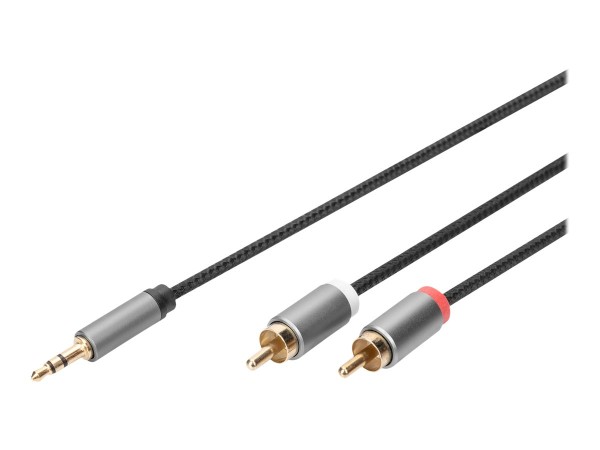 DIGITUS Adapterkabel, 3,5mm Klinke auf Cinch 1m