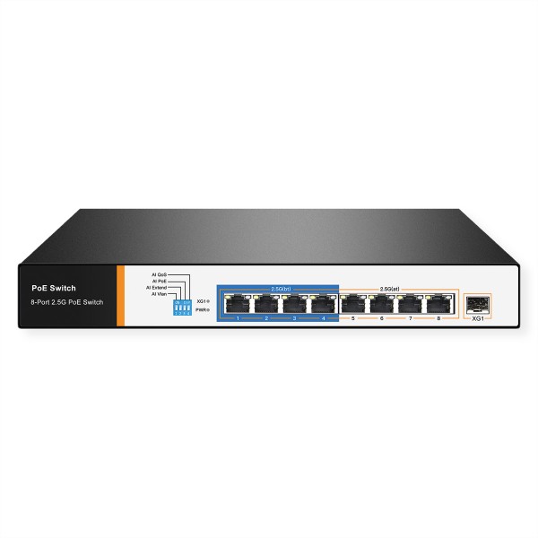 VALUE PoE 2.5Gigab.Switch 8x 2.5GbE PoE+ 1x 10GbE SFP - Switch - 8-Port