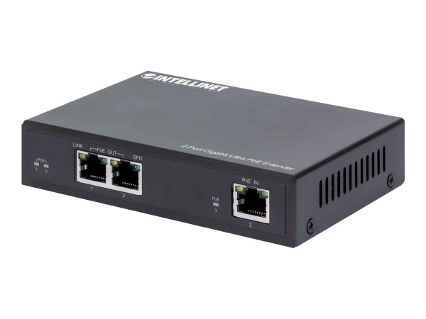 INTELLINET 2-Port Gigabit Ultra PoE-Extender 60W um 100m