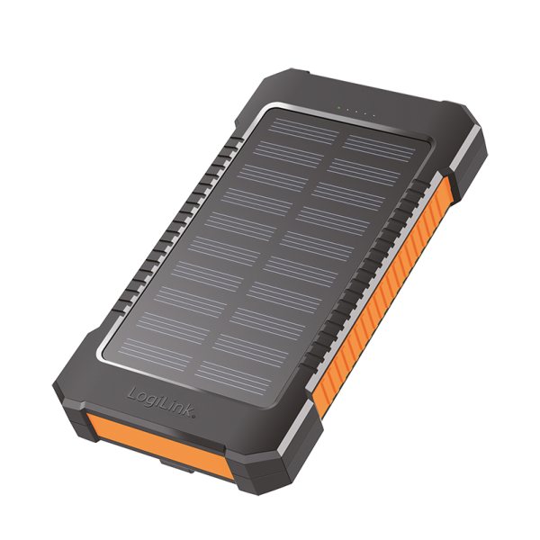 LOGILINK Solar Powerbank 6000 mAh, LED-Taschenlampe,2x USB-A