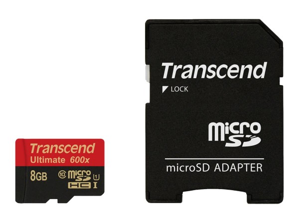 TRANSCEND 8GB microSDHC Class10 U1,MLC,600x