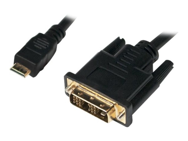 HDMI-Kabel LogiLink mini HDMI to DVI M/M 2,0m black