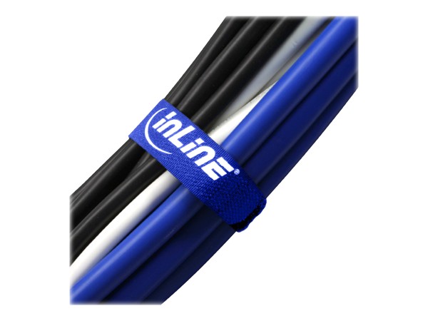 INTOS ELECTRONIC InLine® Klettschlaufen 20x400mm, 10er, blau