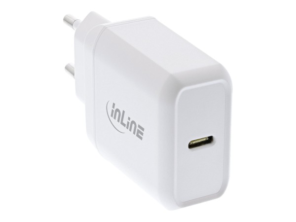 INLINE USB PD Netzteil Ladegerät Single USB Typ-C, Power Delivery, 25W, weiß