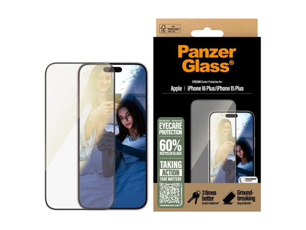 PANZERGLASS EyeCare iPhone 16/15 Plus UWF