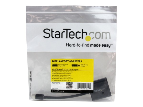 STARTECH.COM Mini DisplayPort auf DVI Adapter Konverter - 1 x Mini DP (Stecker) - DVI-I (Buchse)