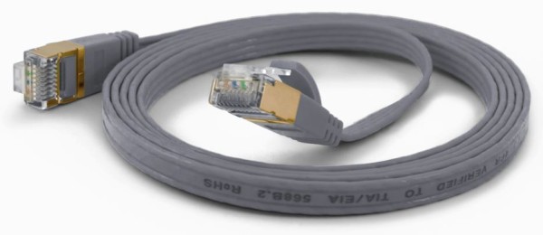 WANTEC Patchkabel CAT6A extraflach FTP grau 0,50m