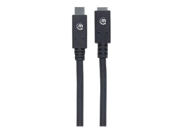 MANHATTAN 3.1 USB-C Verlaengerungskabel 0,5m SuperSpeed+ USB 3.1 Gen2 Typ C-Stecker auf Typ C-Buchse