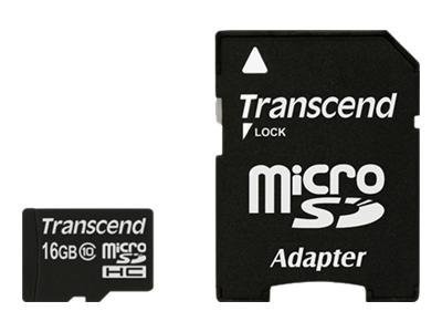 mSDHC 16GB Transcend + Adapter / Class 10