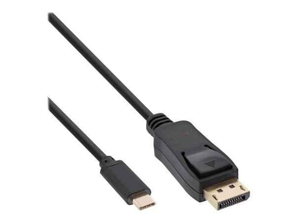 INLINE USB Display Kabel, USB Typ-C Stecker zu DisplayPort Stecker (DP Alt Mode), 4K2K, schwarz, 3m