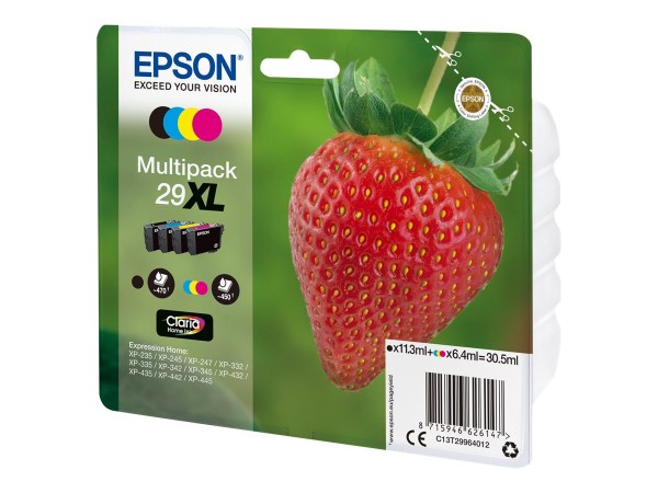 EPSON 29XL Multipack 4er Pack XL Schwarz, Gelb, Cyan, Magenta Tintenpatrone