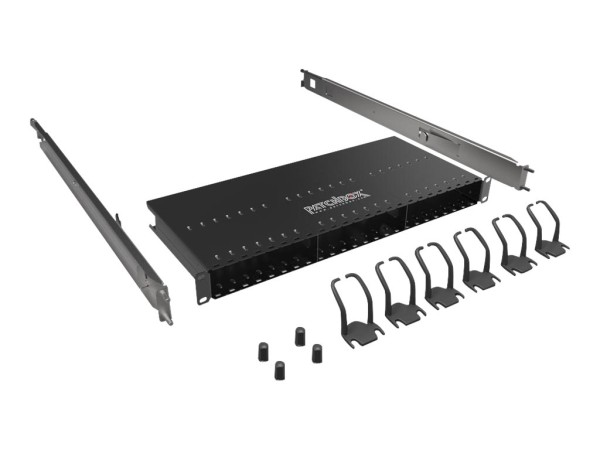PATCHBOX Plus+ Rahmen inkl. Montageschienen und 6x Patchcatch - Kabelmanagementtafel