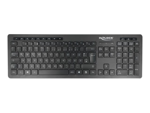 DELOCK USB Tastatur 2,4 GHz kabellos schwarz - Lautlos